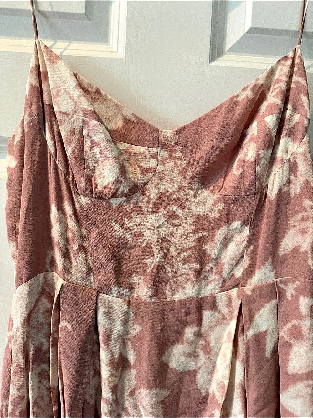 Reformation Jaelyn Dress Floral Midi Dress Pink & White Size 8 - Picture 3 of 8